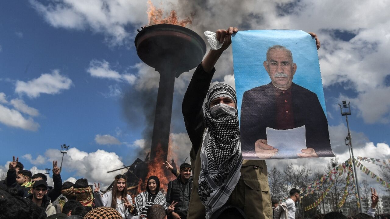 Many Kurds had been hoping to hear a new message from jailed PKK founder Abdullah Ocalan, whose picture is present at every rally and celebration