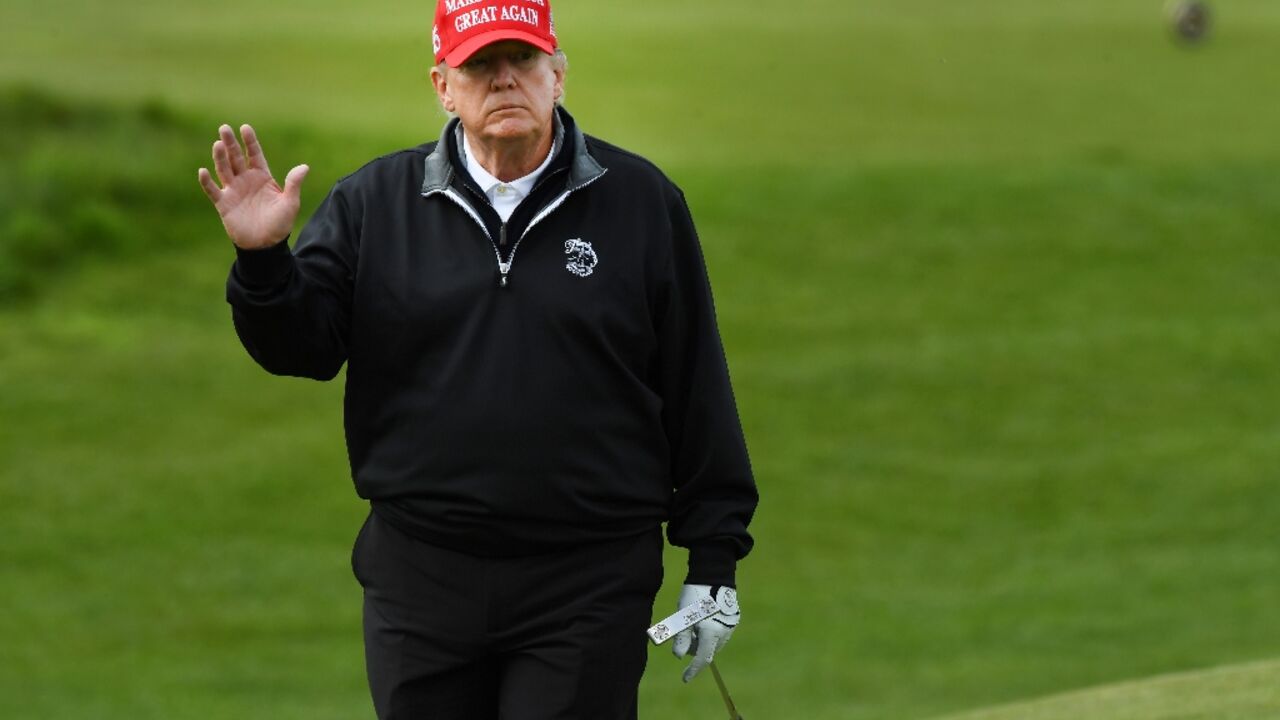 Donald Trump plays golf at the Trump Turnberry Golf Courses. File picture