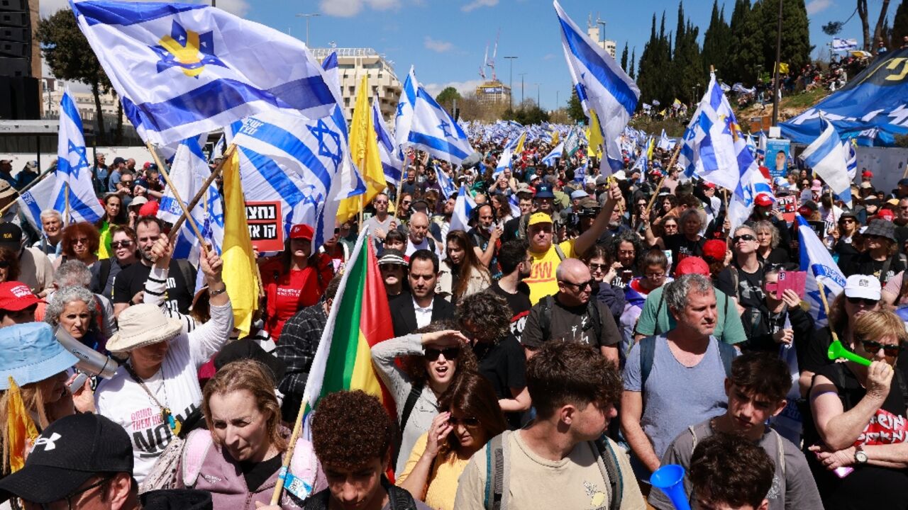 The protest is the largest to take place in Jerusalem for several months