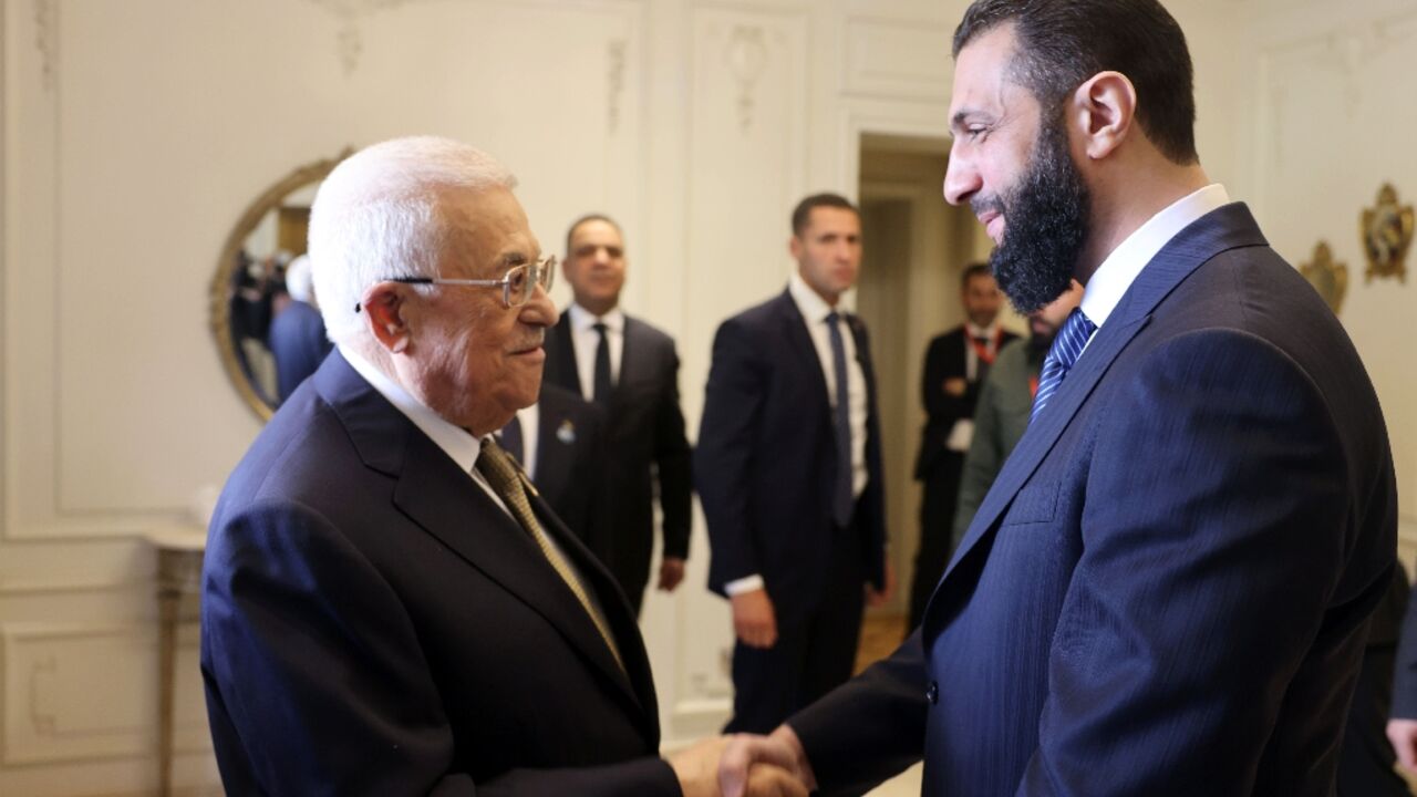 Syria's interim President Ahmed al-Sharaa meets Palestinian counterpart Mahmud Abbas on the sidelines of his first Arab summit.