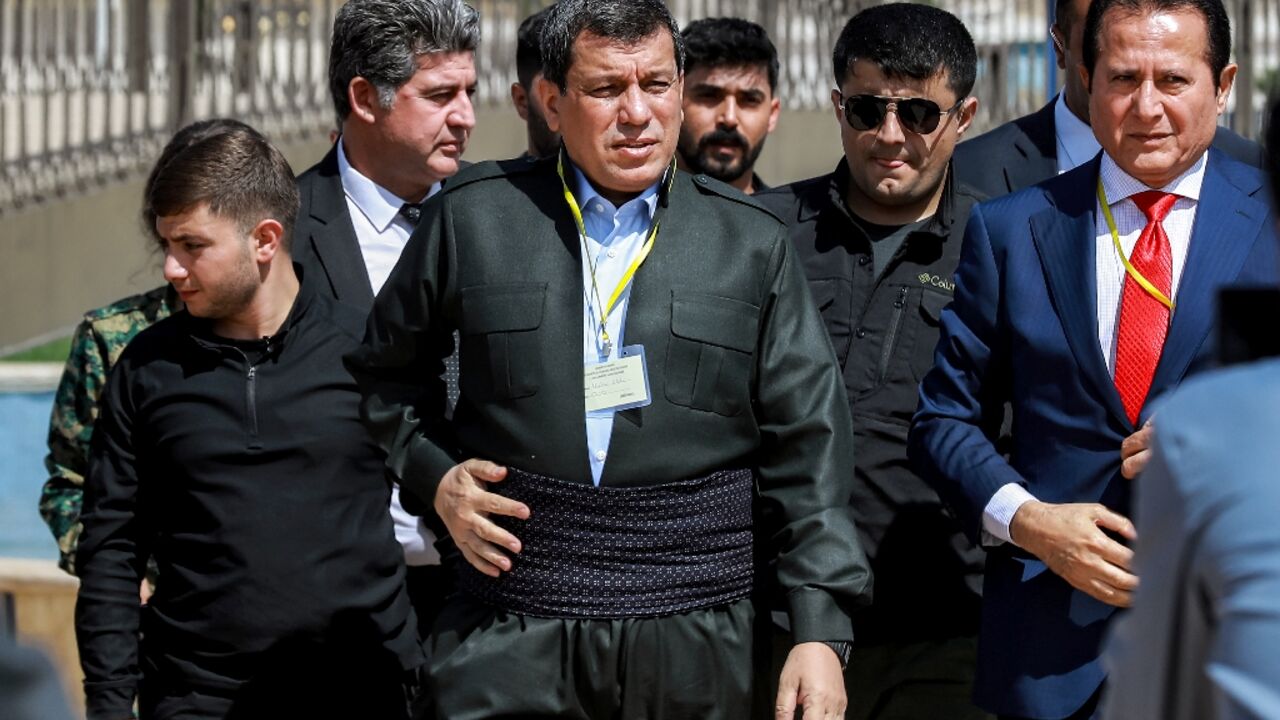 Mazloum Abdi (C), commander-in-chief of the Syrian Democratic Forces (SDF), said the conference of Kurdish parties 'does not aim, as some say, at division' of Syria