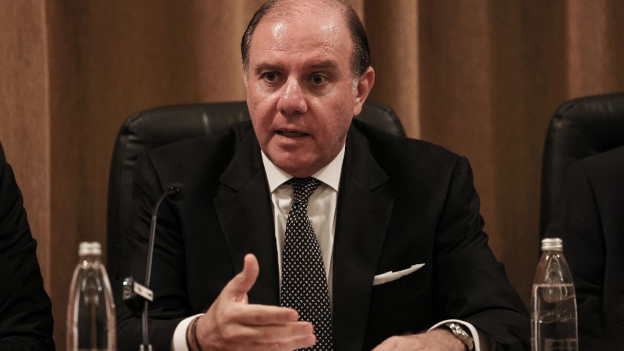 Lebanon's newly appointed central bank governor Karim Souaid speaks during a handover ceremony in Beirut