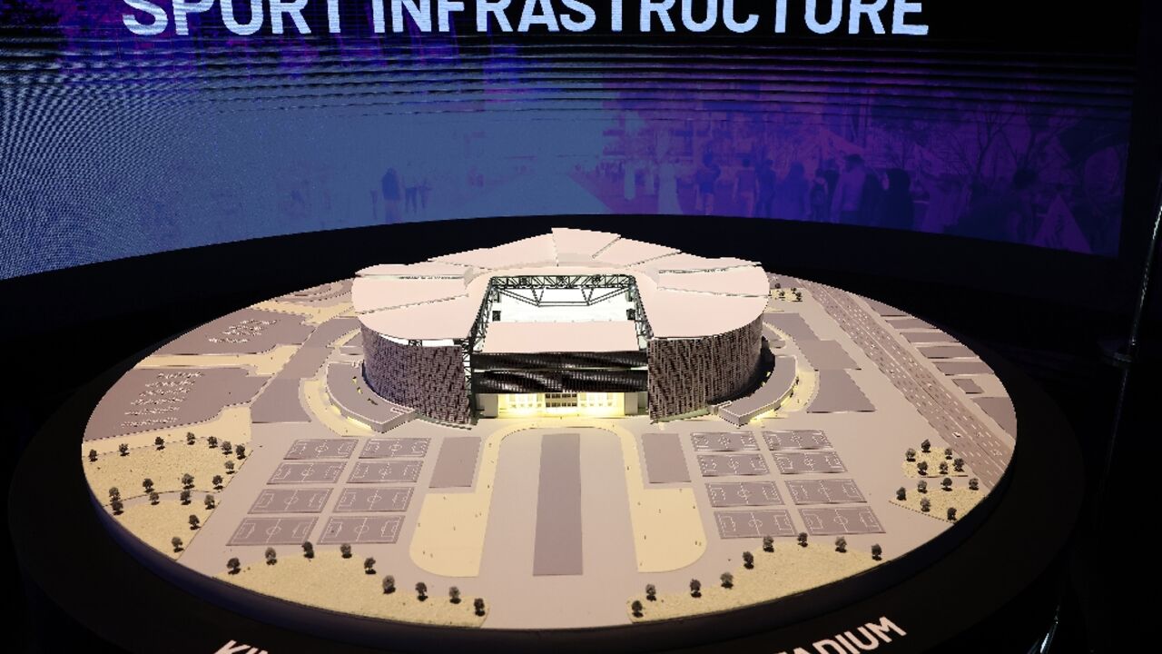 An artist's illustration of King Khalid University stadium in Abha in Saudi Arabia, one of the proposed venues for the 2034 World Cup