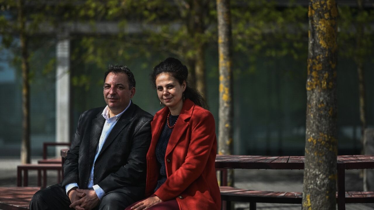 Mazen Darwish,lawyer and founder of the Syrian Center for Media and Freedom of Expression, with his wife Yara Bader