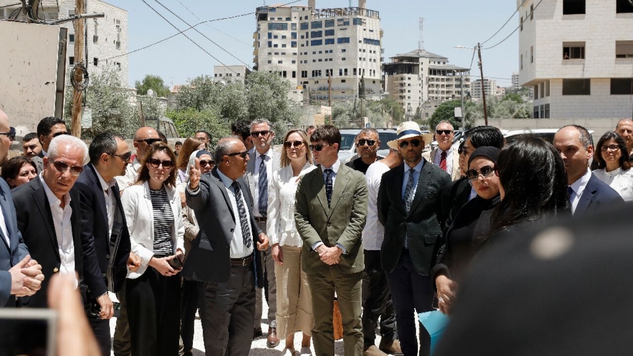 Israel says it 'regrets the inconvenience' after troops opened fire as diplomats toured the occupied West Bank