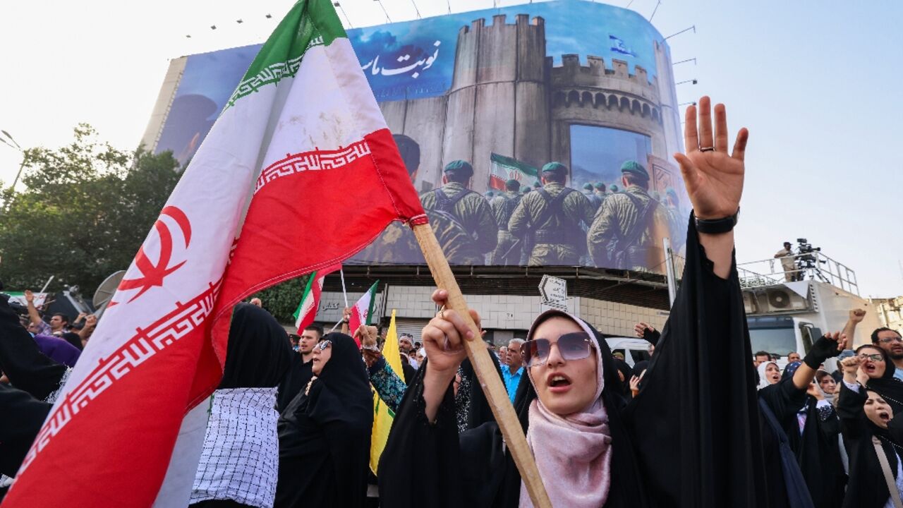 Protesters rallied in Tehran after US strikes on Iranian nuclear sites