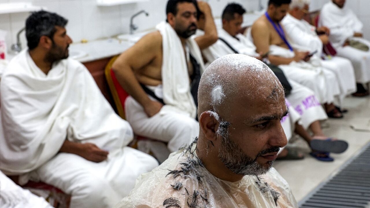 Shaving or cutting the hair comes near the end of the hajj, and marks the moment when pilgrims can change out of the Ihram clothing that signifies purity and devotion