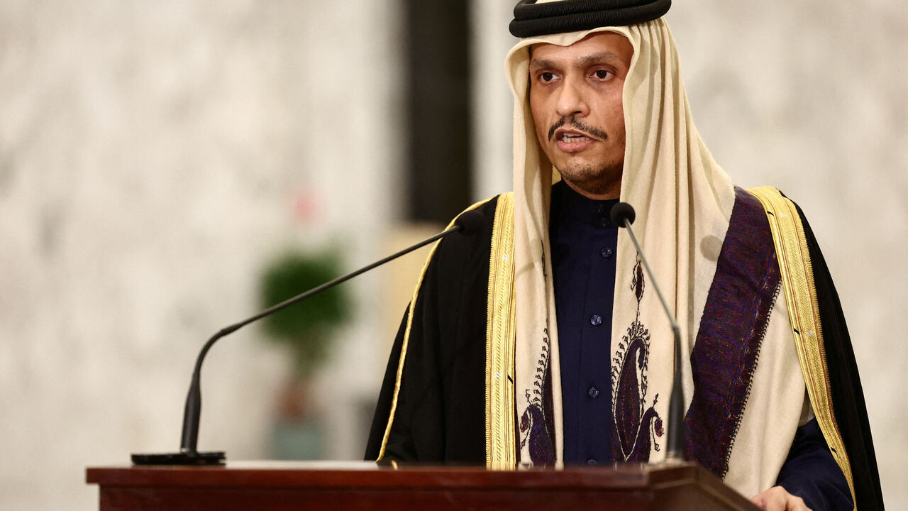 FILE PHOTO: Qatari Prime Minister and Foreign Minister Sheikh Mohammed bin Abdulrahman Al Thani speaks after a meeting with the Lebanese president at the presidential palace in Baabda, Lebanon February 4, 2025. REUTERS/Emilie Madi/File Photo