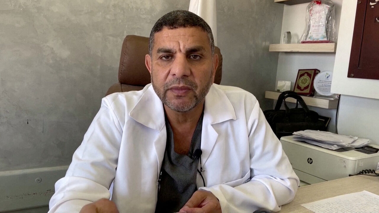 Marwan Al-Hams, a senior Gaza Health Ministry official, speaks at his office in Gaza, in this screen grab taken from a video shot on October 21, 2024. REUTERS