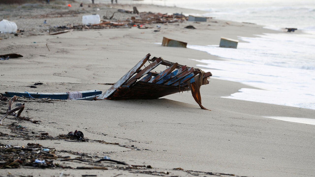 A piece of the boat from the deadly migrant shipwreck is seen in Steccato di Cutro near Crotone Italy, February 28, 2023. REUTERS/Remo Casilli/File Photo