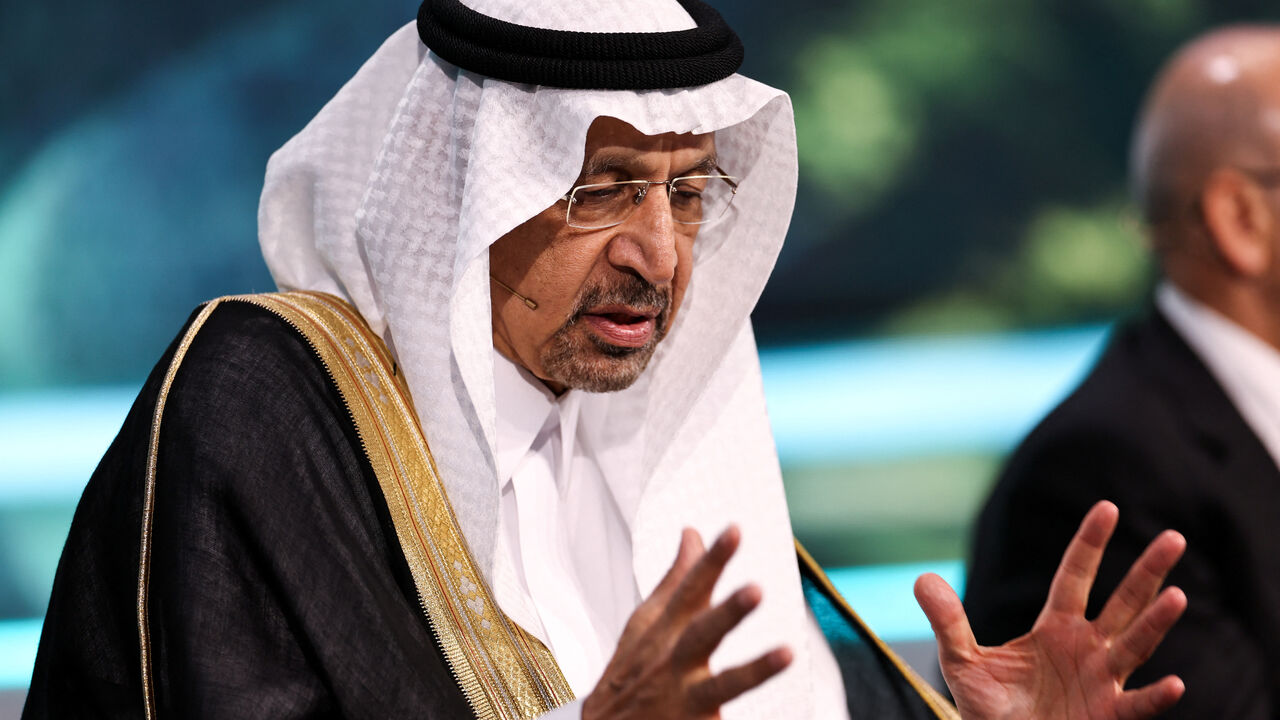 Minister of Investment of Saudi Arabia Khalid bin Abdulaziz Al-Falih gestures during the Future Investment Initiative (FII) in Riyadh, Saudi Arabia October 29, 2024. REUTERS/Hamad I Mohammed/File Photo