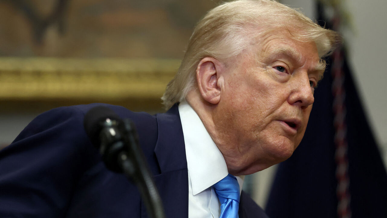 U.S. President Donald Trump speaks after signing the VA Home Loan Program Reform Act at the White House in Washington, D.C., U.S., July 30, 2025. REUTERS/Evelyn Hockstein