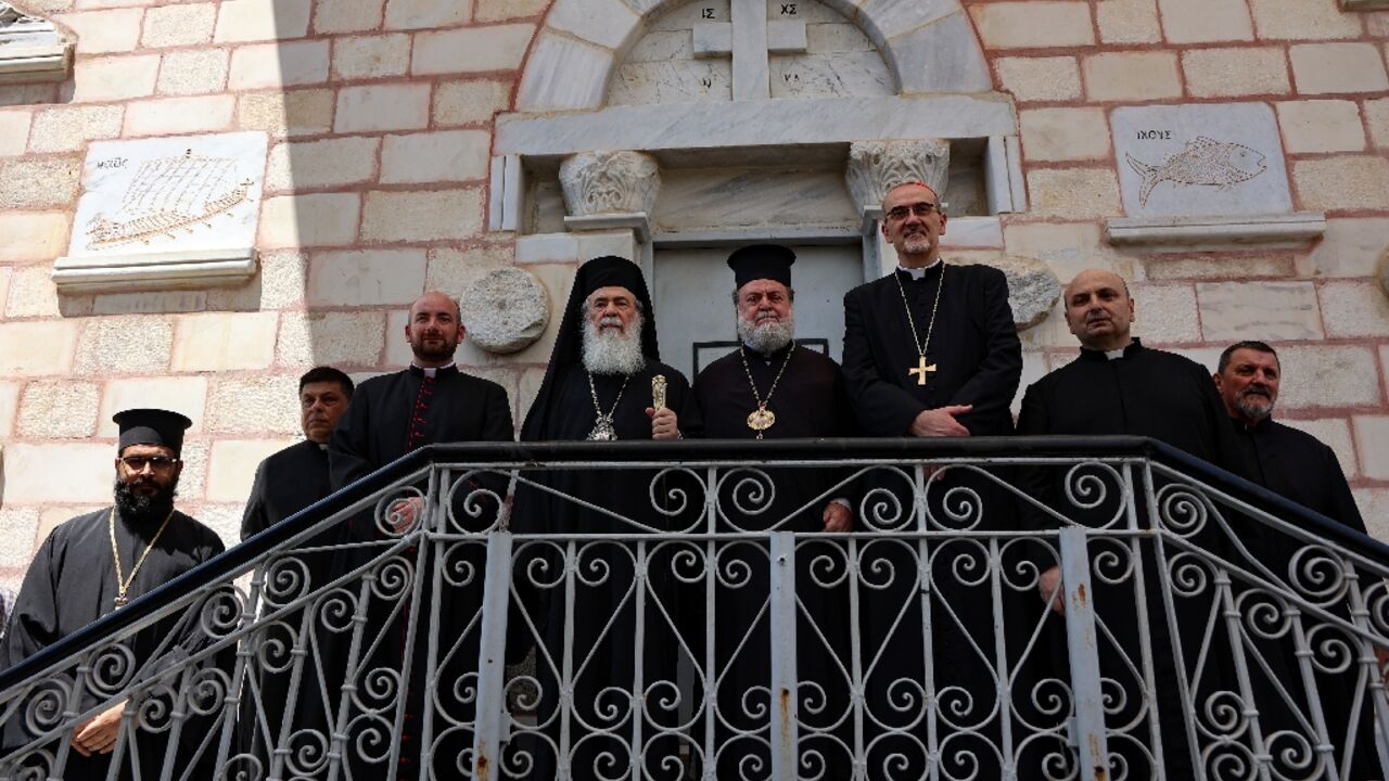The senior church leaders were in Gaza City as a show of unity and solidarity after Thursday's strike on the Holy Family Church