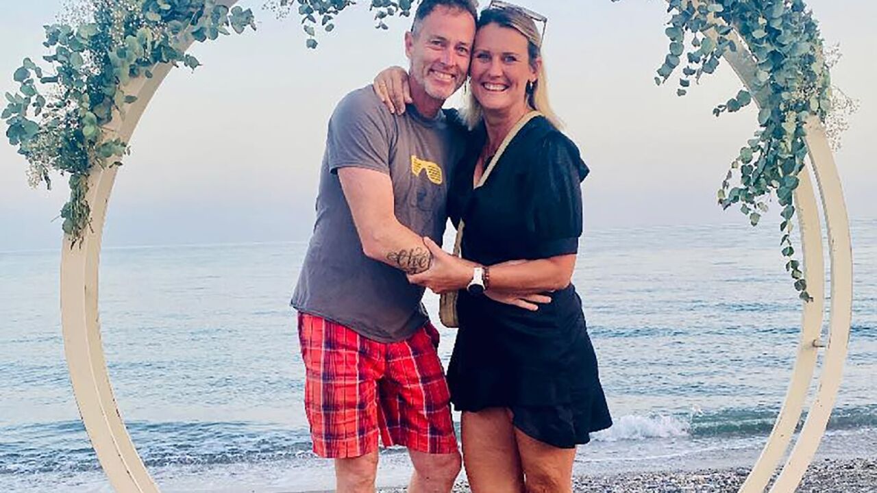 A handout photograph released in London by the family of Craig and Lindsay Foreman showing the couple  who have been detained in Iran in an undated location