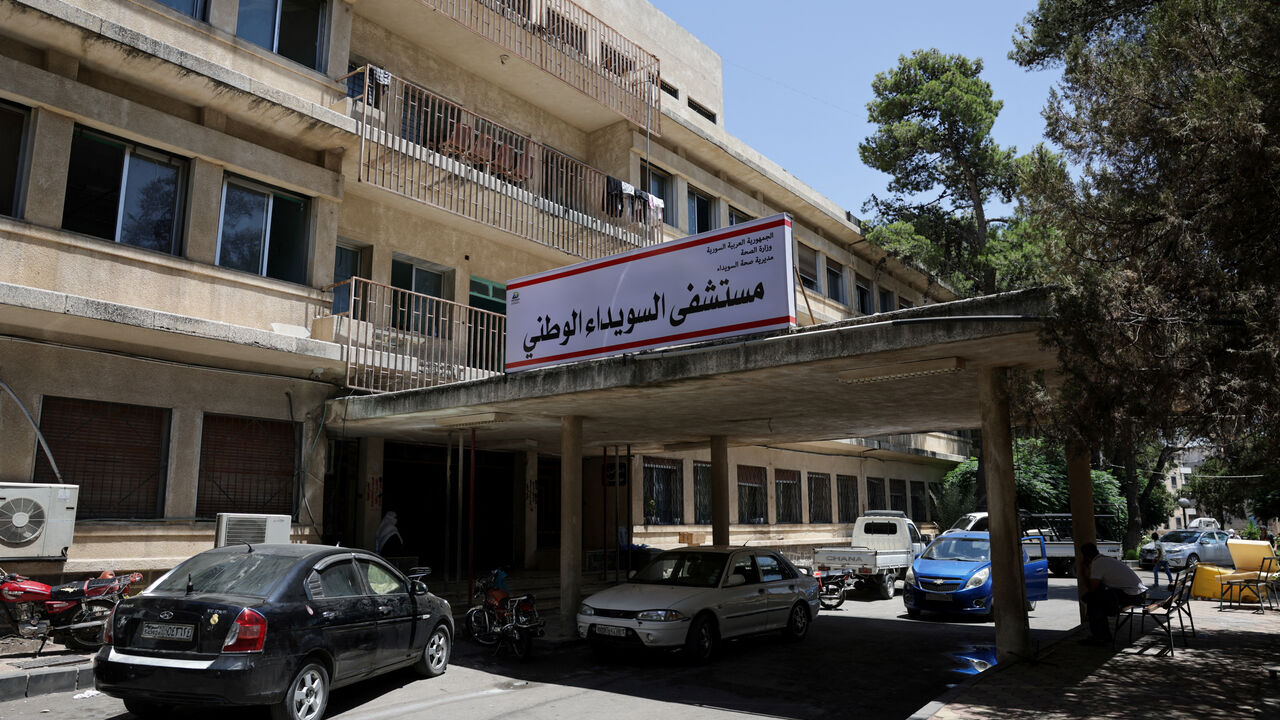 FILE PHOTO: A view shows Sweida National Hospital, following deadly clashes between Druze fighters, Sunni Bedouin tribes and government forces, in Syria's predominantly Druze city of Sweida, Syria July 25, 2025. REUTERS/Khalil Ashawi/File photo