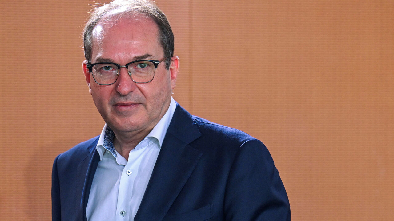 FILE PHOTO: German Interior Minister Alexander Dobrindt attends a cabinet meeting at the Chancellery in Berlin, Germany July 23, 2025. REUTERS/Annegret Hilse/File Photo