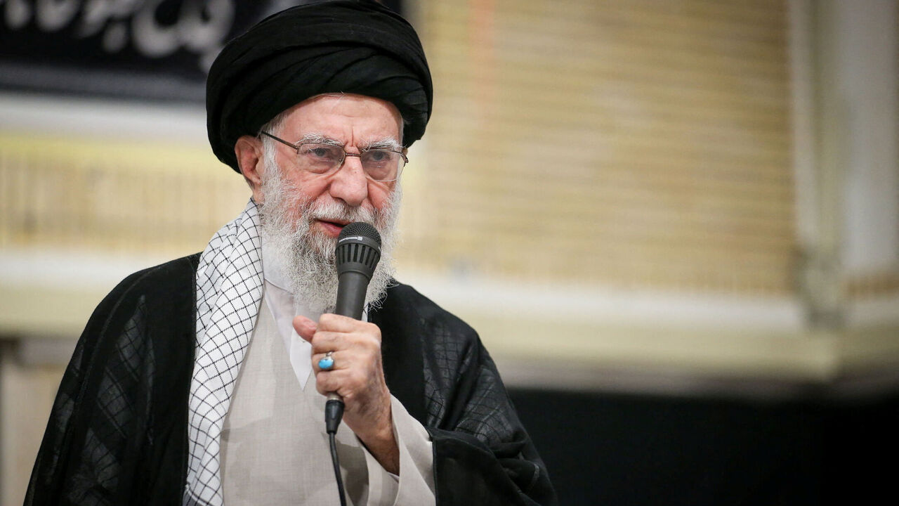 Iran's Supreme Leader Ayatollah Ali Khamenei speaks during a mourning ceremony for the deaths of Iranian military commanders and scientists, who were killed in Iran's 12-day war with Israel, in Tehran, Iran, July 29, 2025. Office of the Iranian Supreme Leader/WANA (West Asia News Agency)/Handout via REUTERS/File Photo
