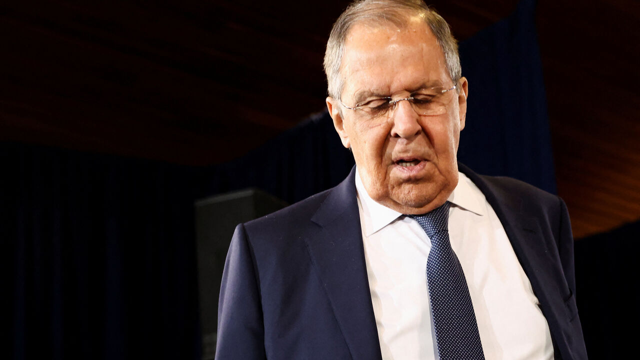 Russian Foreign Minister Sergei Lavrov attends a press conference held by U.S. President Donald Trump and Russian President Vladimir Putin following their meeting to negotiate an end to the war in Ukraine, at Joint Base Elmendorf-Richardson, in Anchorage, Alaska, U.S., August 15, 2025. REUTERS/Kevin Lamarque/File Photo