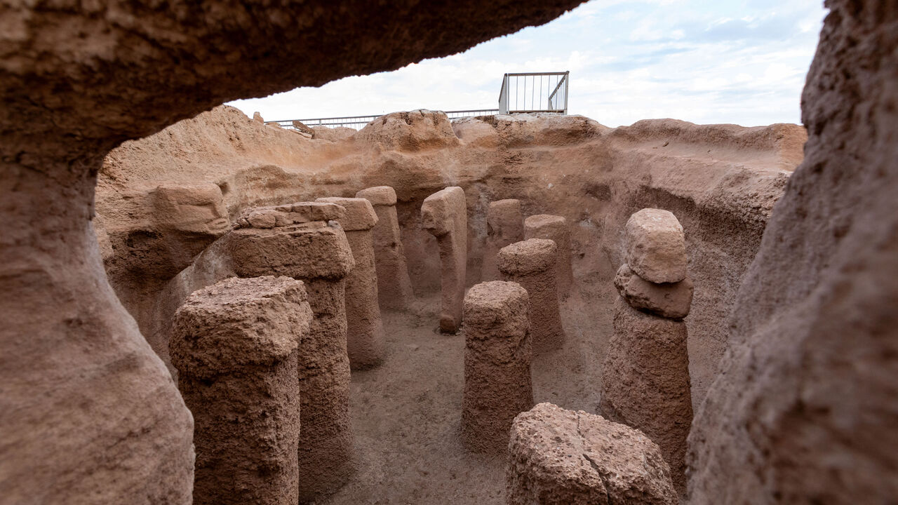 FILE PHOTO: A view shows the archaeological site of Karahan Tepe, one of the world's oldest Neolithic settlements, is pictured in Sanliurfa, Turkey, September 13, 2023. REUTERS/Tolga Ildun/File Photo