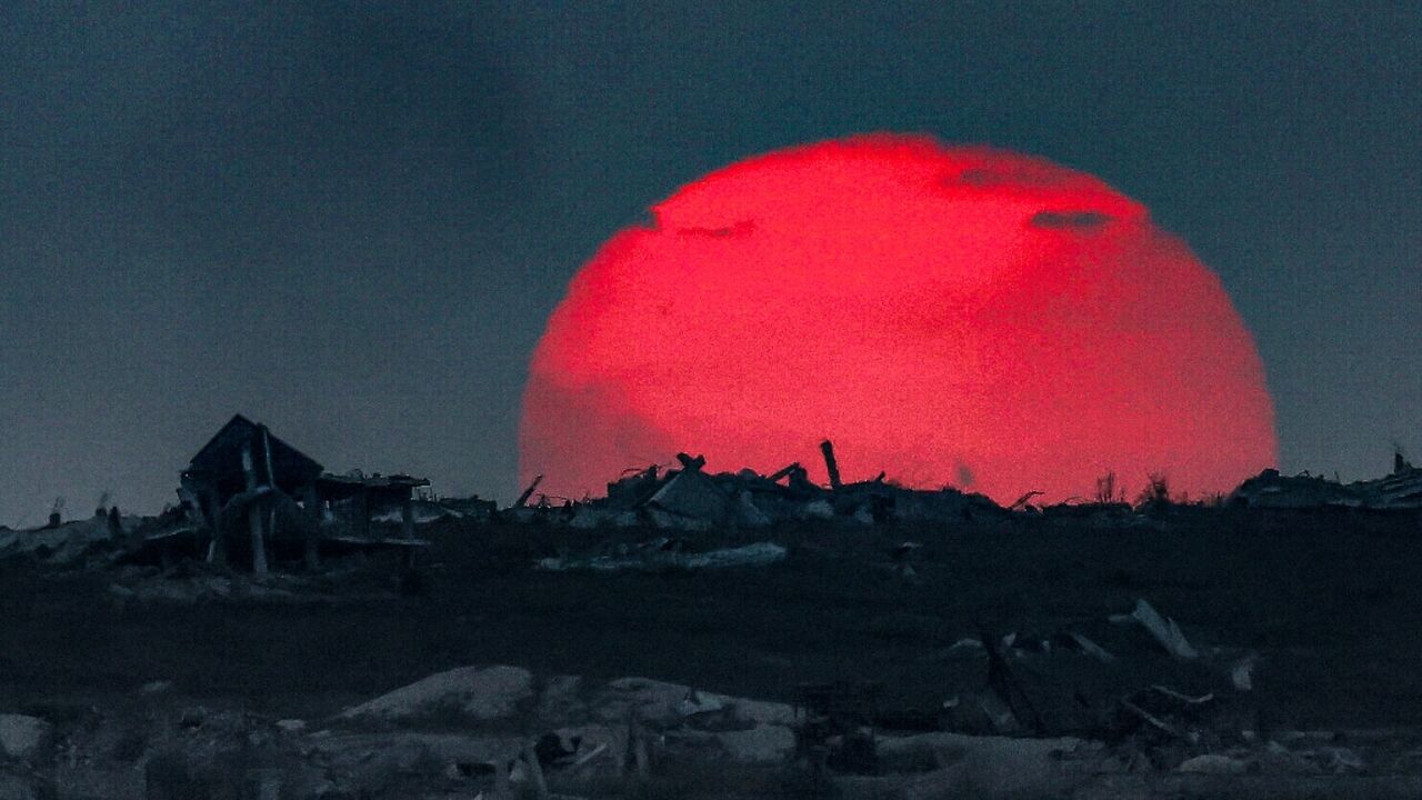 The sun sets on Gaza, where the UN has declared famine after Israel's almost two-year campaign
