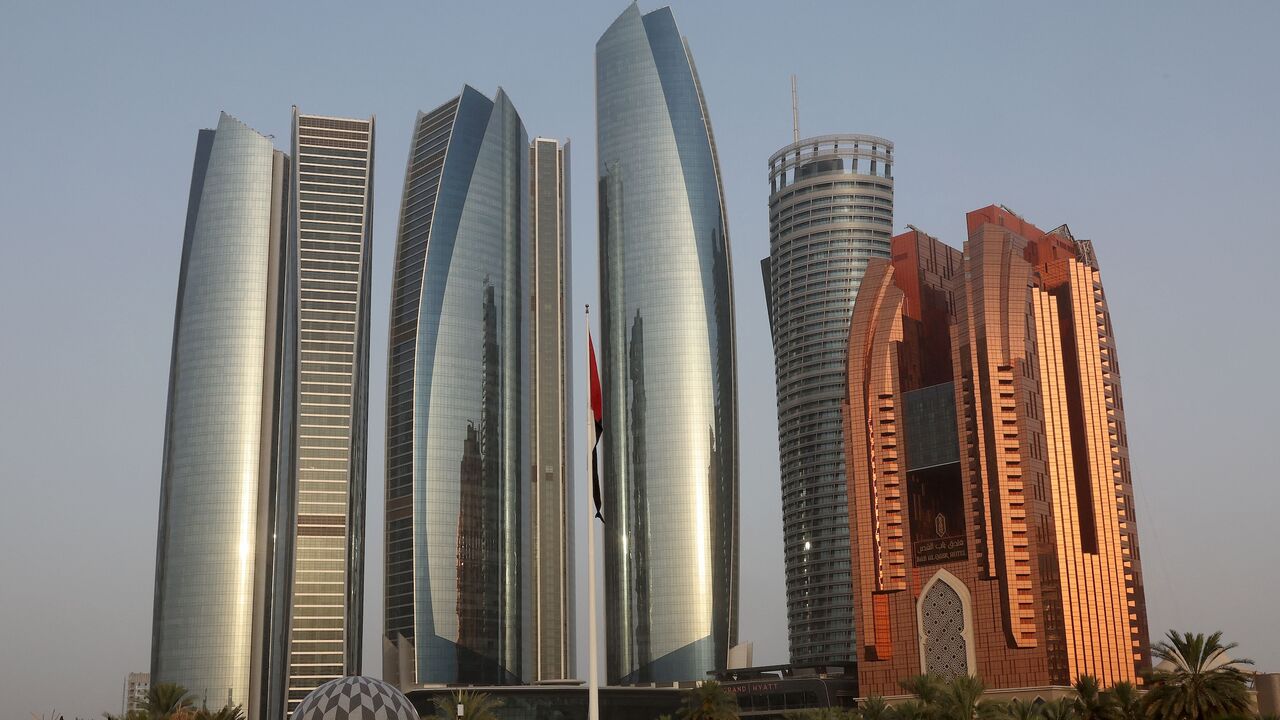 A view of buildings in Abu Dhabi, on June 26, 2023.