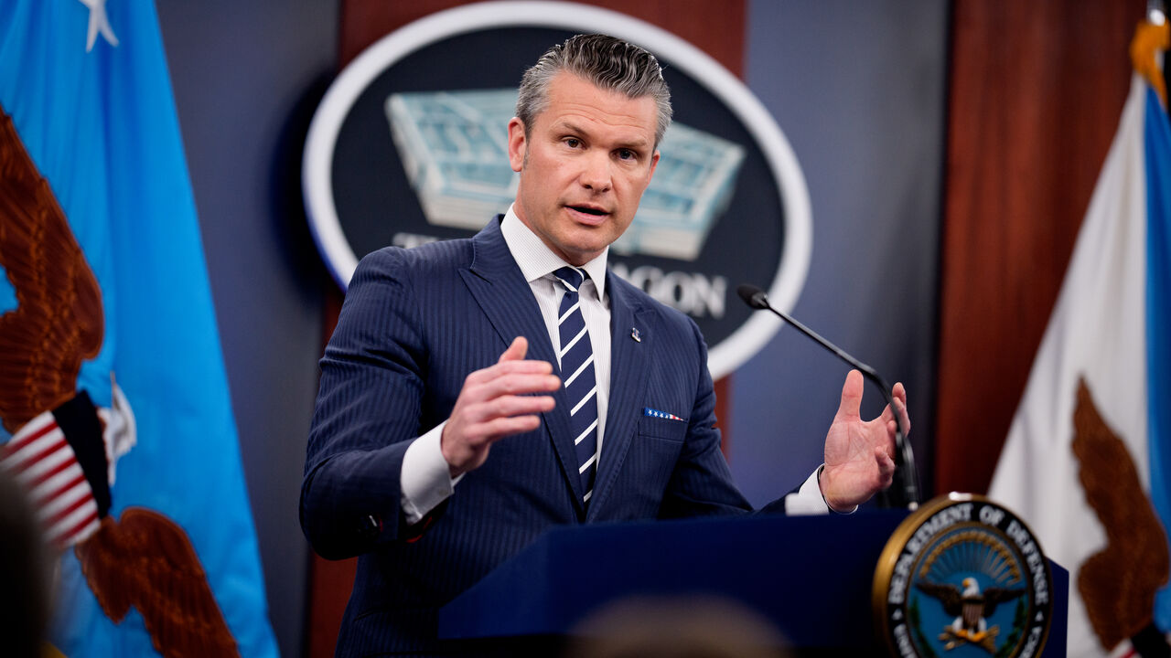 US Defense Secretary Pete Hegseth speaks during a news conference at the Pentagon on June 22, 2025 in Arlington, Virginia. 