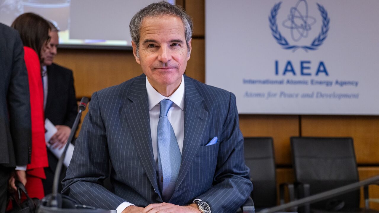 Rafael Grossi, director general of the International Atomic Energy Agency, arrives for an IAEA Board of Governors meeting at the IAEA headquarters on June 23, 2025, in Vienna, Austria. 