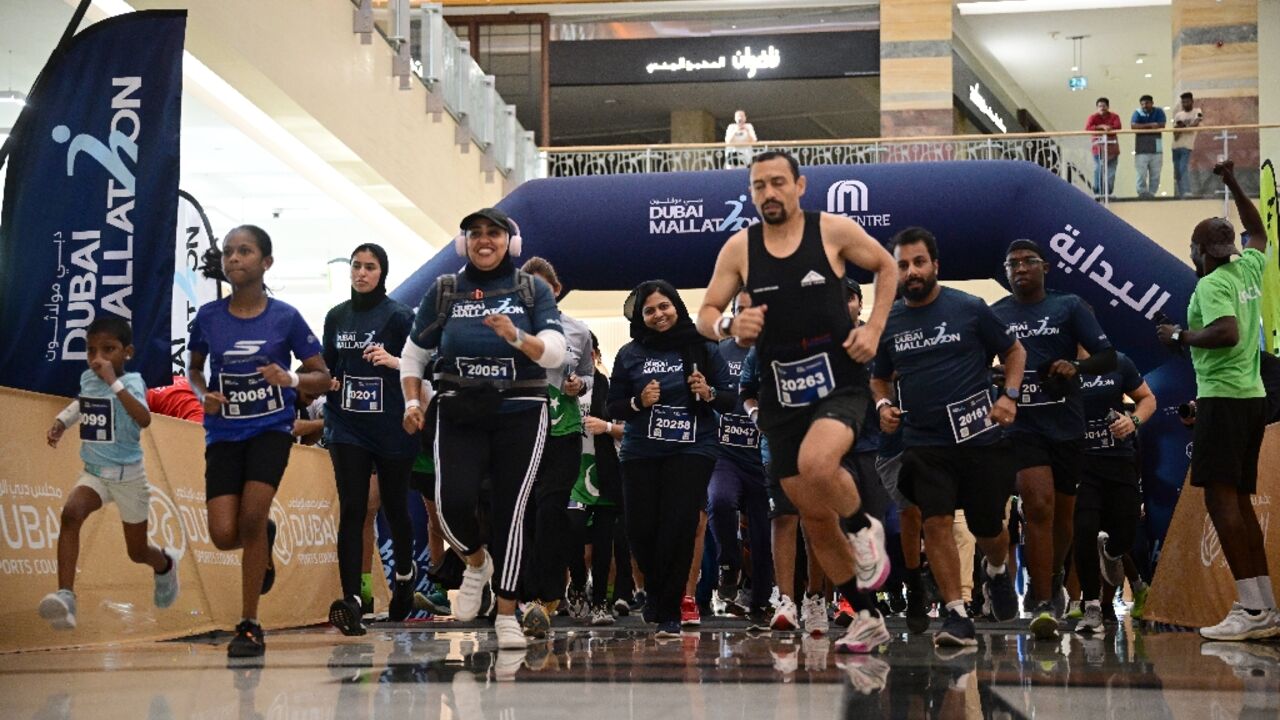 Hundreds of people took part in Mallathon at Dubai's City Centre Mirdif mall on Saturday 