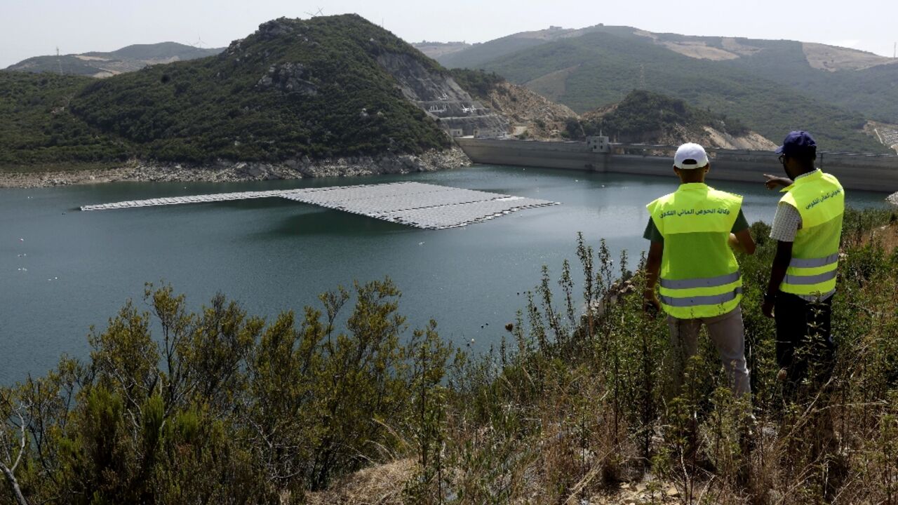 The so-called 'floatovoltaic' panels protect the water surface from the blazing sun and absorb its light to generate electricity