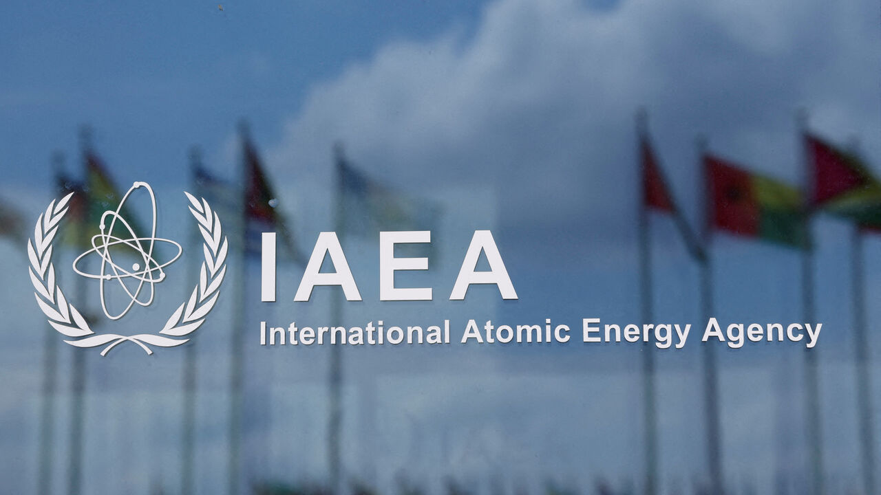 FILE PHOTO: The logo of the International Atomic Energy Agency (IAEA) is displayed at the agency's headquarters on the opening day of a quarterly meeting of its 35-nation Board of Governors in Vienna, Austria, June 3, 2024. REUTERS/Leonhard Foeger/File Photo
