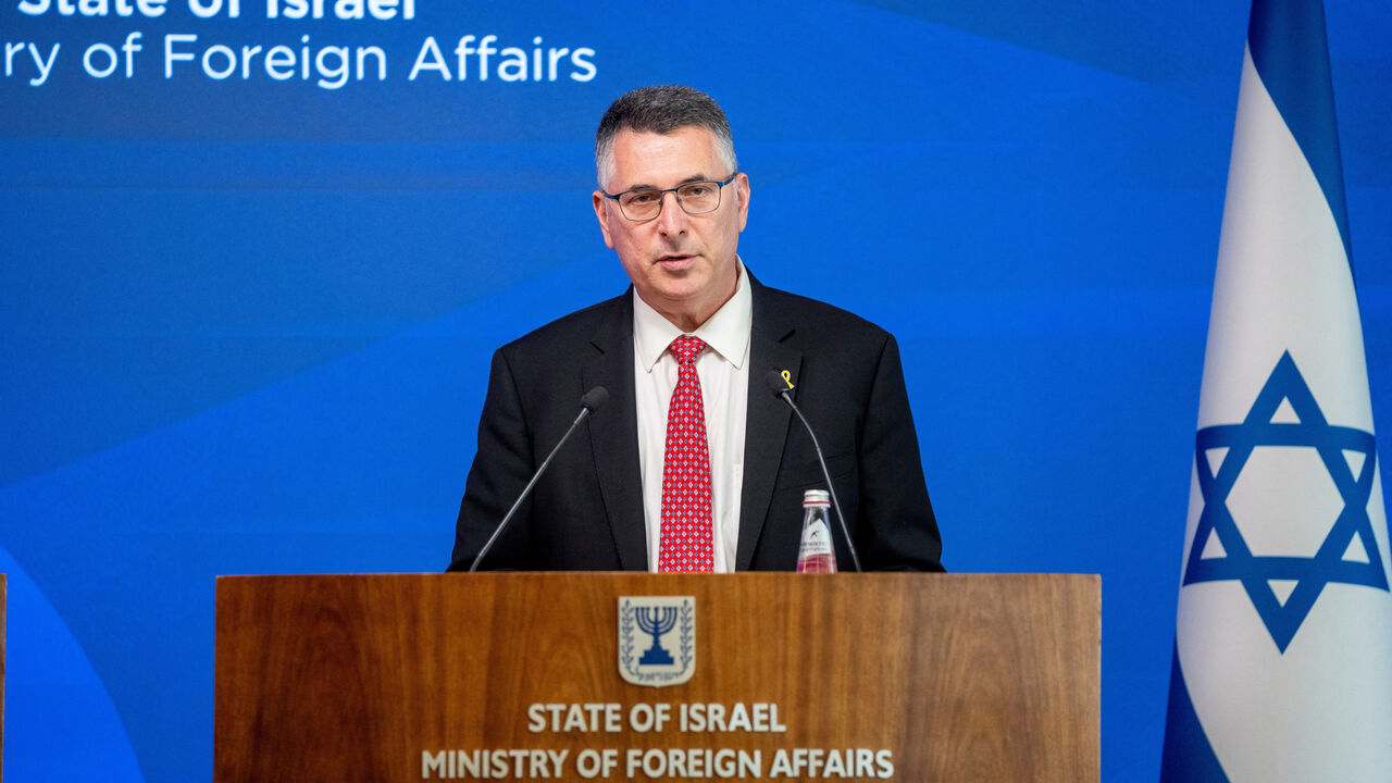 FILE PHOTO: Israel's Foreign Minister Gideon Saar attends a press conference with the Danish Foreign Minister(not pictured) in Jerusalem September 7, 2025. Ritzau Scanpix/Ida Marie Odgaard/via REUTERS/File Photo