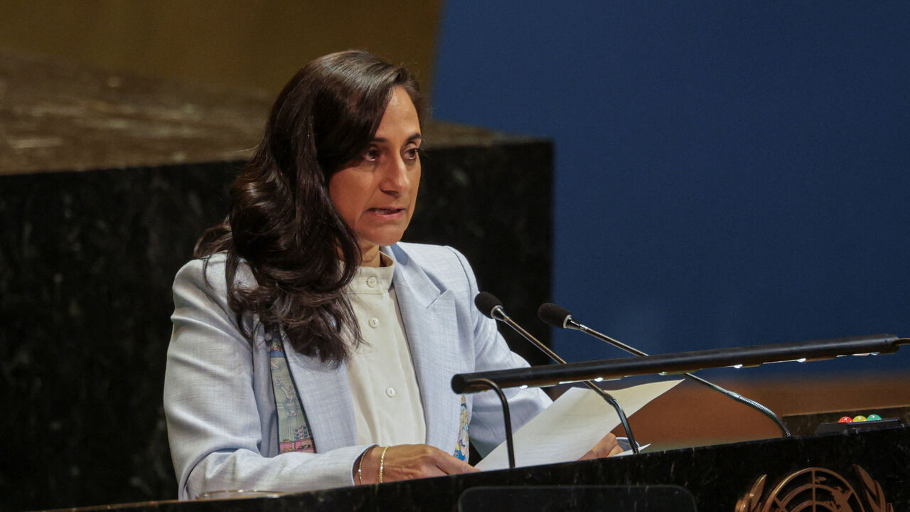 Canadian Foreign Minister Anita Anand speaks during a High-level International Conference for the Peaceful Settlement of the Question of Palestine and the Implementation of the Two-State Solution at U.N. headquarters in New York City, U.S., July 28, 2025. REUTERS/Jeenah Moon/File Photo