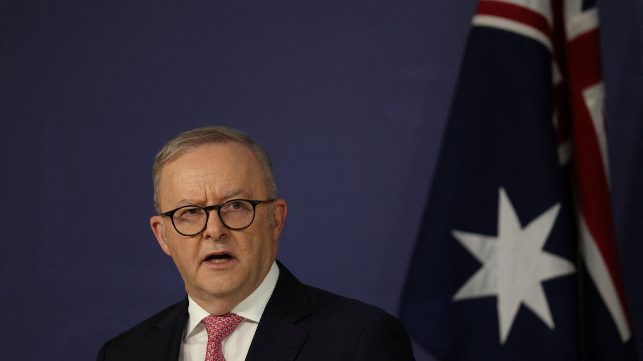 Australian Prime Minister Anthony Albanese speaks during a press conference in Sydney, Australia, September 12, 2025. REUTERS/Hollie Adams