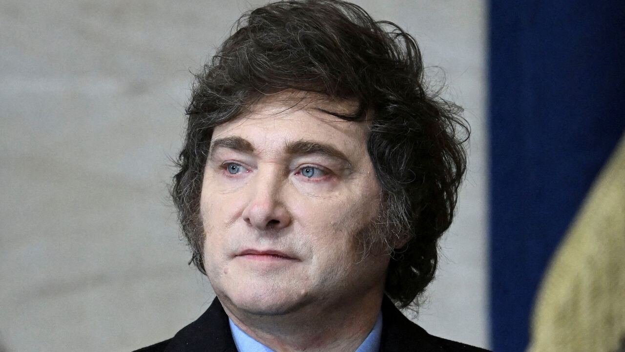 FILE PHOTO: Argetina's President Javier Milei arrives for the inauguration ceremony before Donald Trump is sworn in as the 47th US President in the US Capitol Rotunda in Washington, DC, on January 20, 2025.     SAUL LOEB/Pool via REUTERS/File Photo