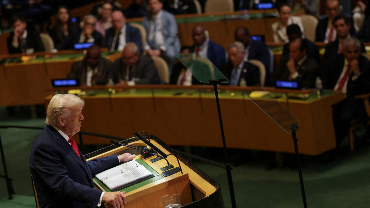 U.S. President Donald Trump speaks during the 80th United Nations General Assembly, in New York City, New York, U.S., September 23, 2025. REUTERS/Jeenah Moon