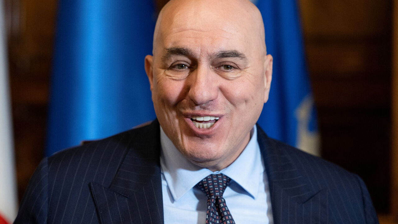 FILE PHOTO: Italy's Defence Minister Guido Crosetto speaks during an interview with Reuters, in Rome, Italy, April 14, 2025. REUTERS/Remo Casilli/File Photo