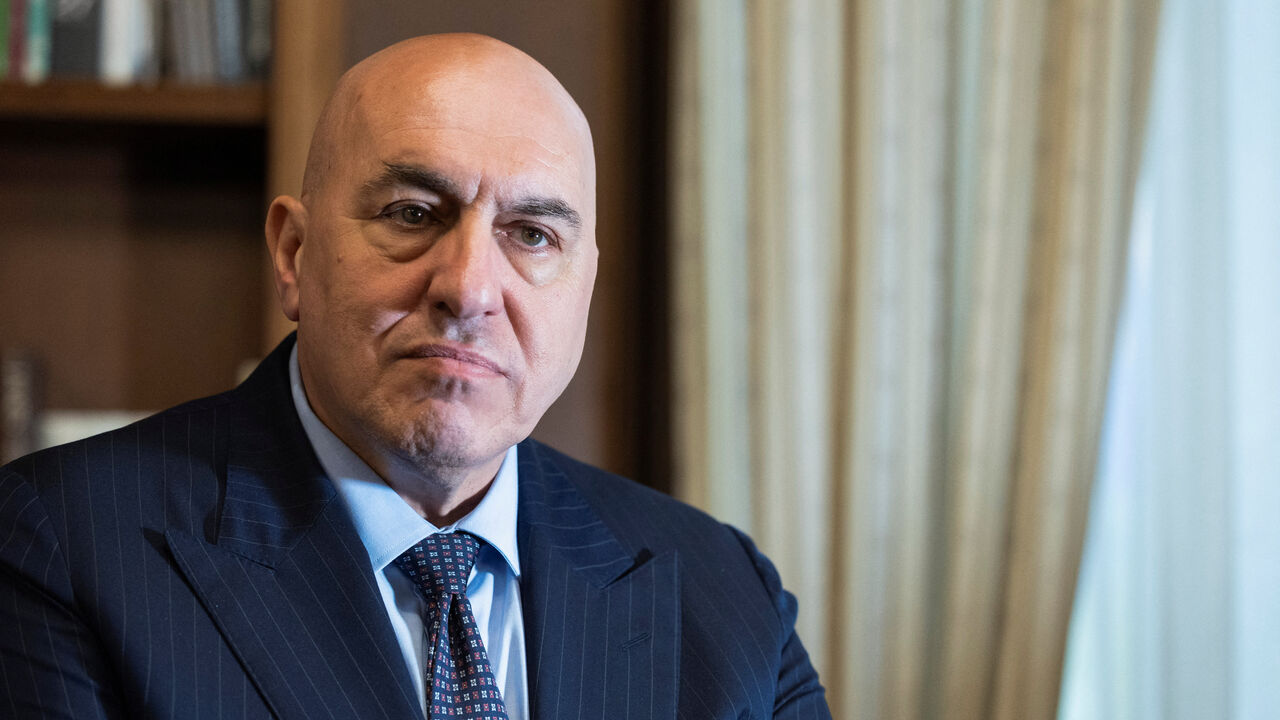 FILE PHOTO: Italy's Defence Minister Guido Crosetto looks on during an interview with Reuters, in Rome, Italy, April 14, 2025. REUTERS/Remo Casilli/ File Photo