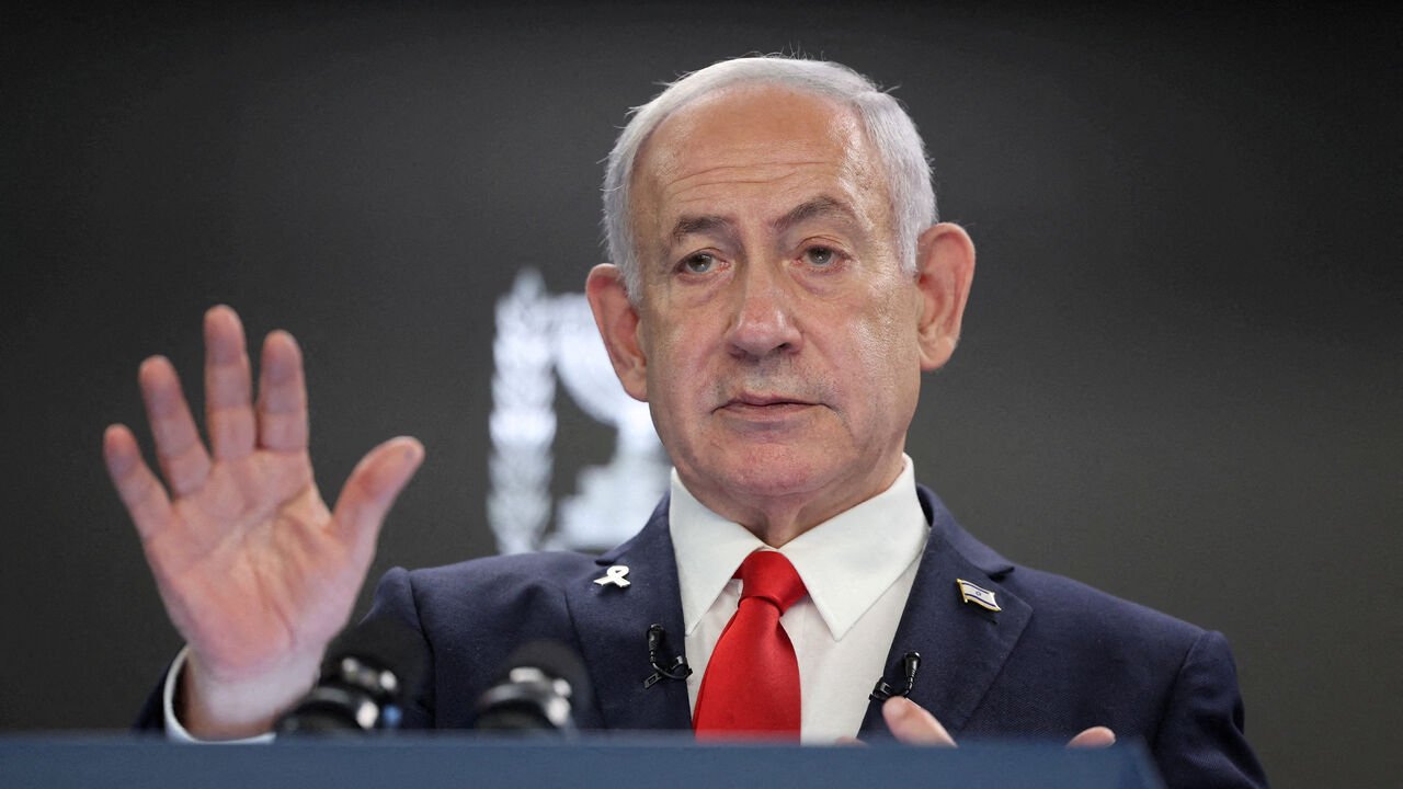 FILE PHOTO: Israeli Prime Minister Benjamin Netanyahu speaks during a press conference at the Prime Minister’s office in Jerusalem, August 10, 2025.  ABIR SULTAN/Pool via REUTERS/ File Photo