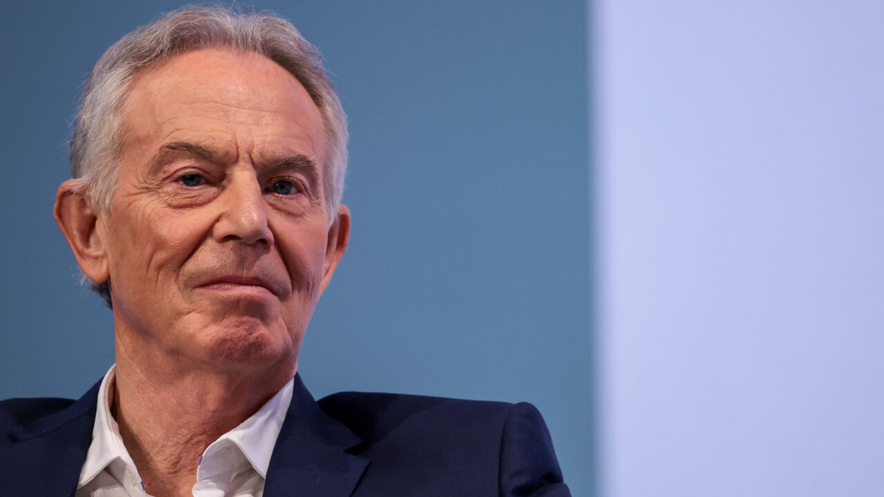 FILE PHOTO: Former British Prime Minister Tony Blair attends the Tony Blair Institute for Global Change's annual Future of Britain Conference, in London, Britain, July 9, 2024. REUTERS/Claudia Greco/File Photo
