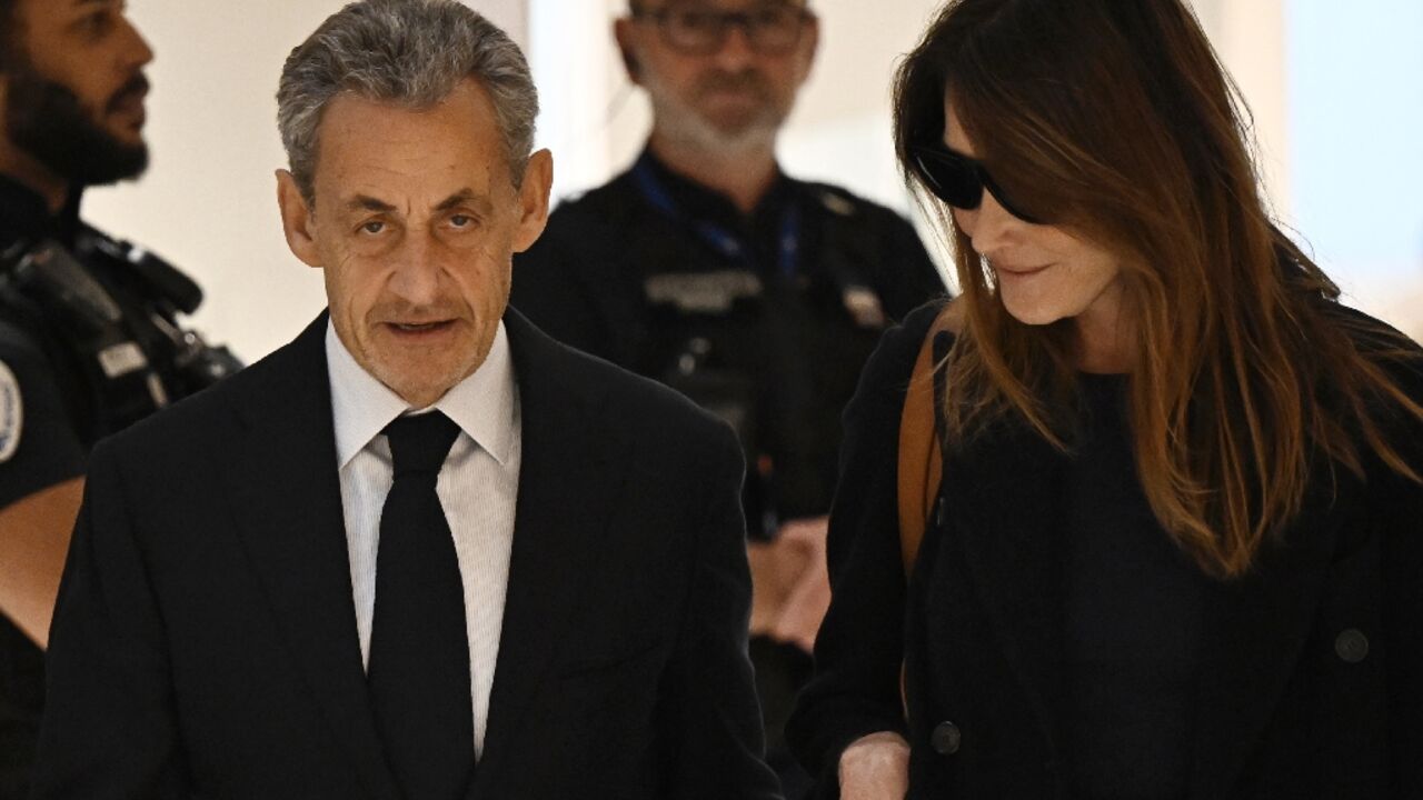 Former French president Nicolas Sarkozy was present with his wife Carla Brun for the verdict
