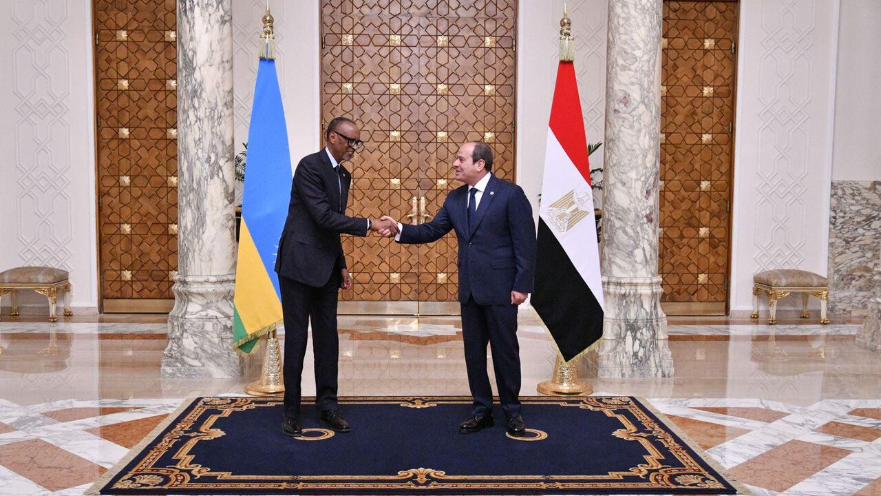 Egyptian President Abdel Fattah al-Sisi greets his Rwandan counterpart Paul Kagame in Cairo, Sept. 23, 2025.