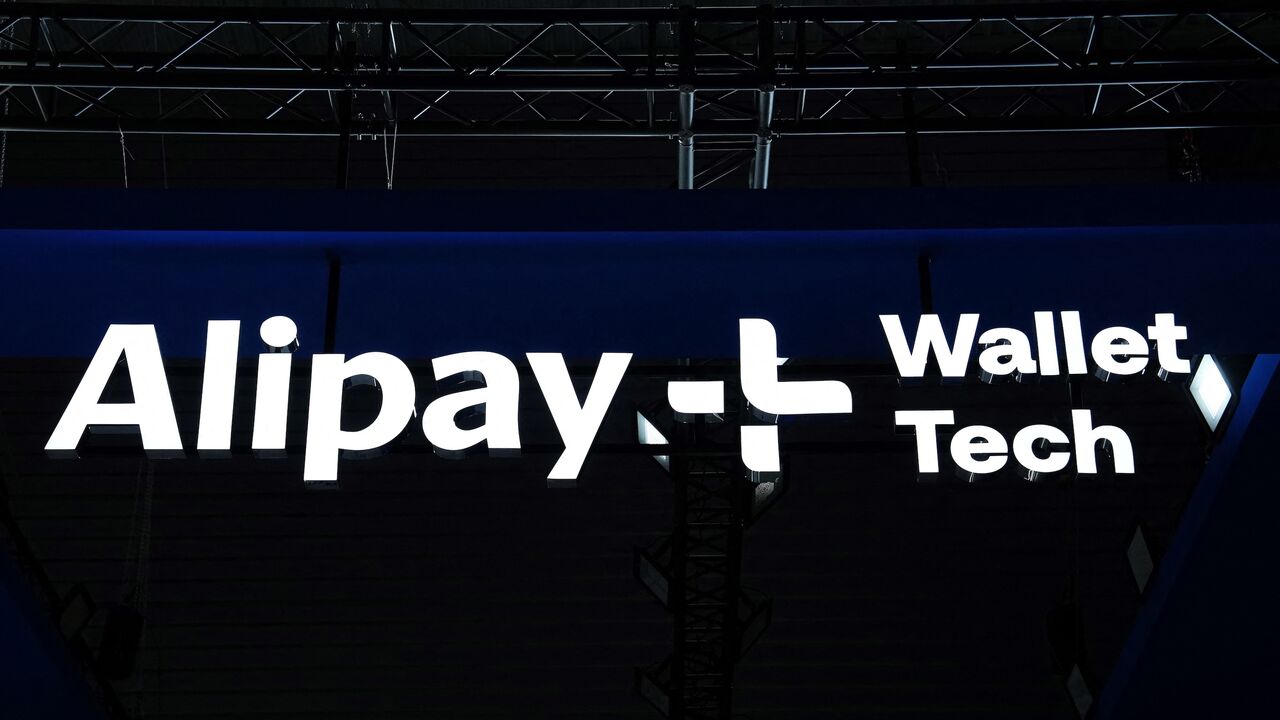 Alipay logo is pictures during the Mobile World Congress, the telecom industry's biggest annual gathering, in Barcelona, on Feb. 26, 2024.