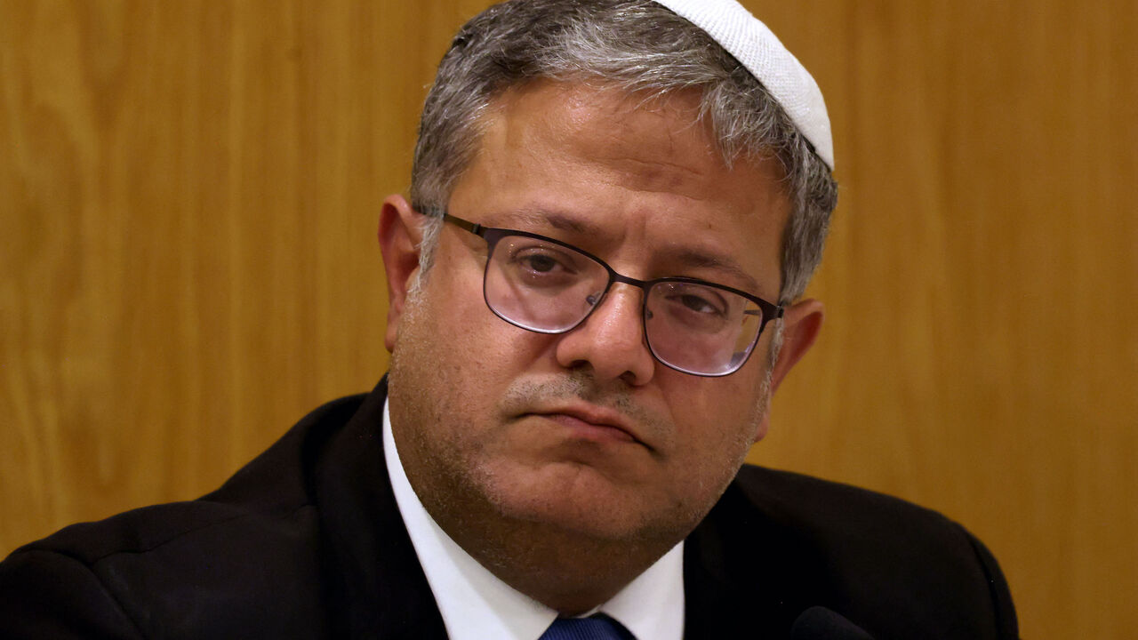 Israel's National Security Minister Itamar Ben-Gvir attends a party meeting at the Israeli parliament, the Knesset, in Jerusalem on June 3, 2024.