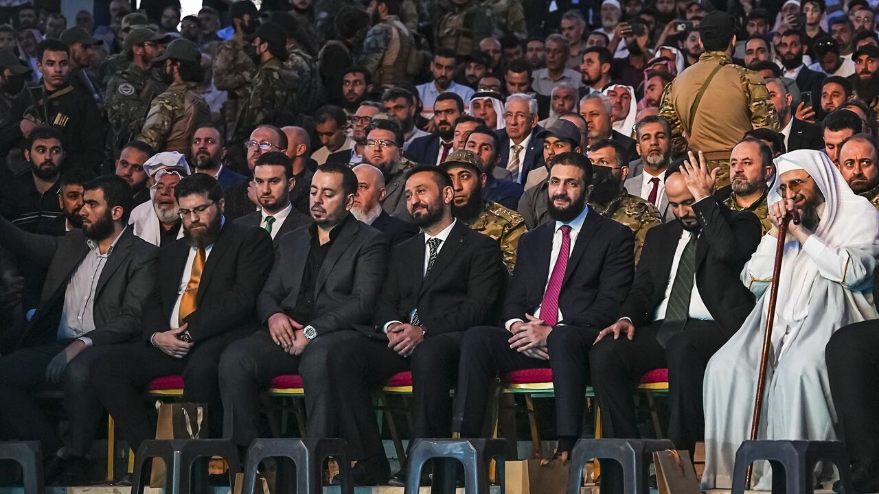 Interim Syrian President Ahmad Al-Sharaa appears in the Citadel of Aleppo in Syria, on May 27, 2025.