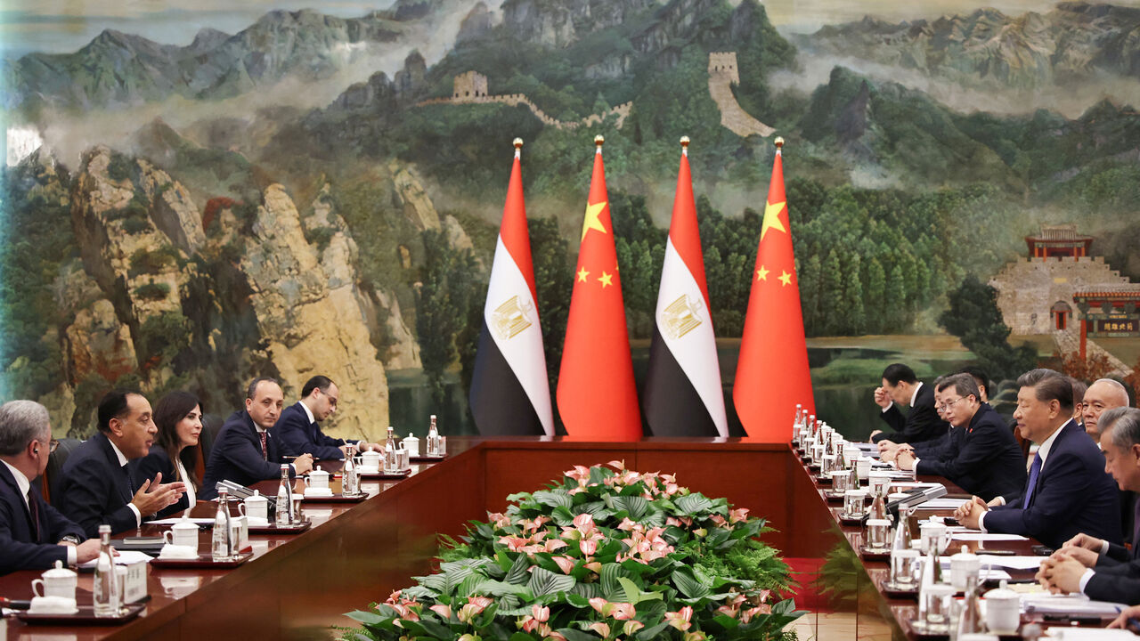 Egypt's Prime Minister Mostafa Madbouly (2nd R) speaks during a bilateral meeting with China's President Xi Jinping (2nd L) ahead of the Shanghai Cooperation Organization Summit, Tianjin, China, Aug. 30, 2025.