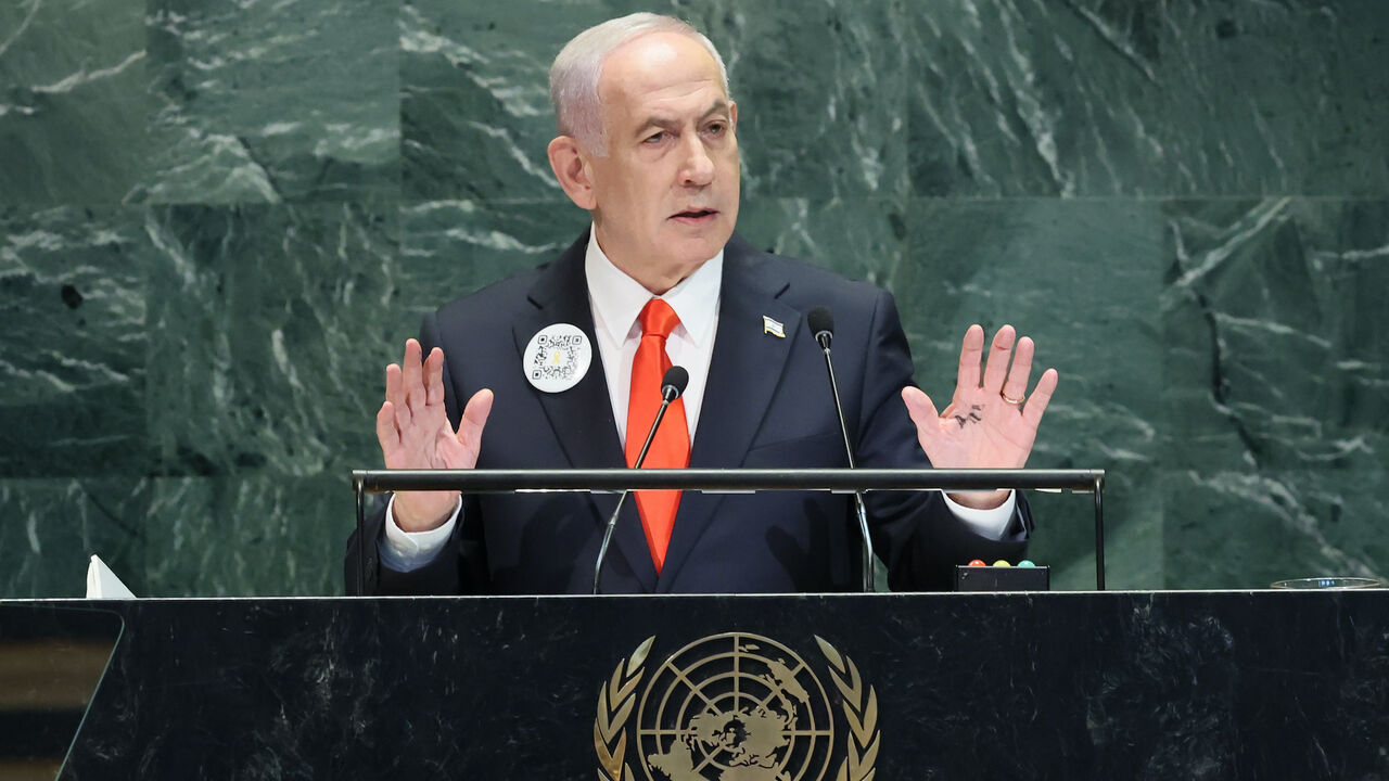 Prime Minister of Israel Benjamin Netanyahu addresses the United Nations General Assembly (UNGA) at the United Nations headquarters on Sept. 26, 2025 in New York City. 