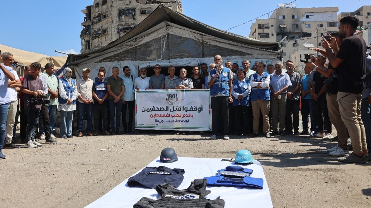 The killing of journalists during Israeli strikes in Gaza has sparked protests around the world