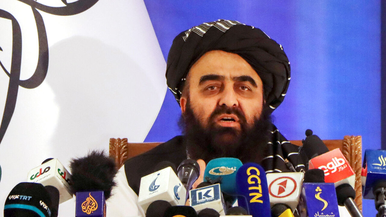 Taliban acting Foreign Minister Amir Khan Muttaqi speaks during a news conference in Kabul Afghanistan September 14, 2021. Picture taken September 14, 2021.REUTERS/Stringer