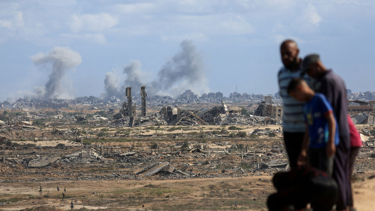 Smoke rises following explosions during the Israeli military offensive in Gaza City, as seen from the central Gaza Strip, October 6, 2025. REUTERS/Dawoud Abu Alkas