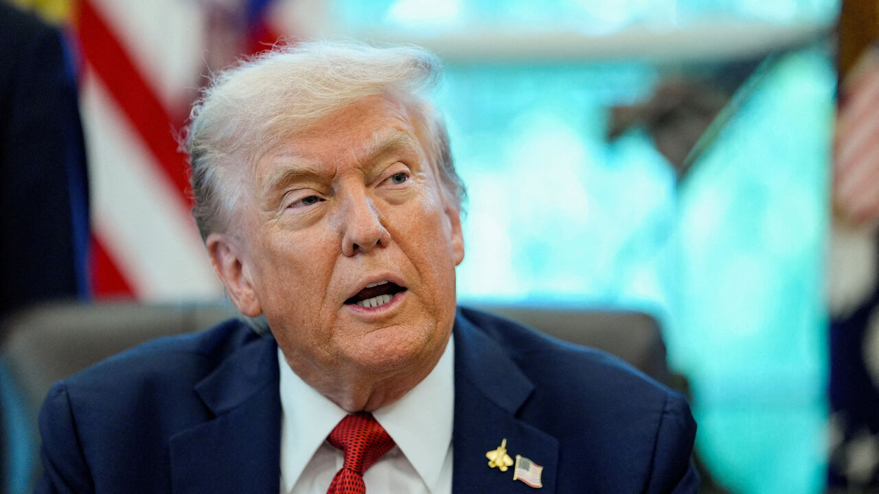 U.S. President Donald Trump delivers remarks during an event to sign an executive order authorizing the construction an access road to the Ambler mining district in Alaska, at the White House, in Washington, D.C., U.S., October 6, 2025. REUTERS/Kent Nishimura